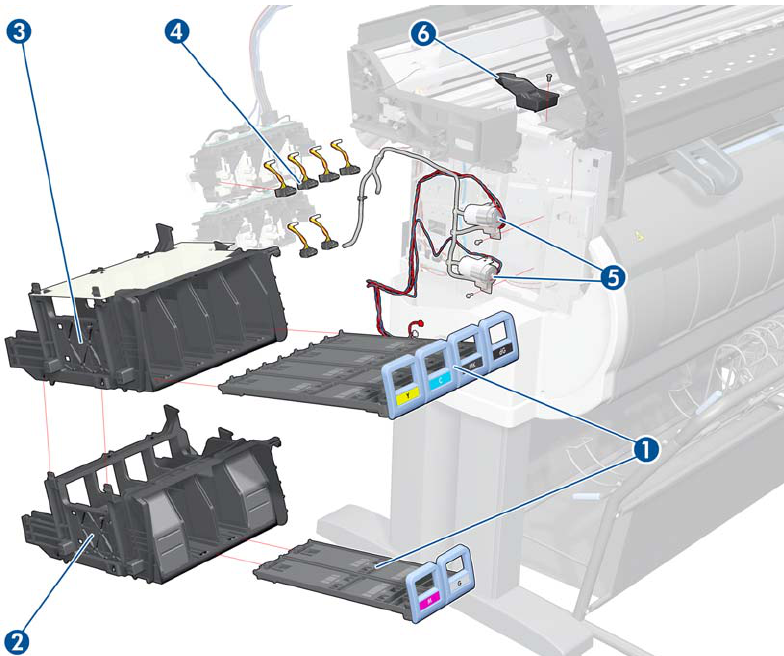 Upper Ink Supply Station (ISS) - For the DesignJet T7100 Monochrome printer (CQ101-67006)