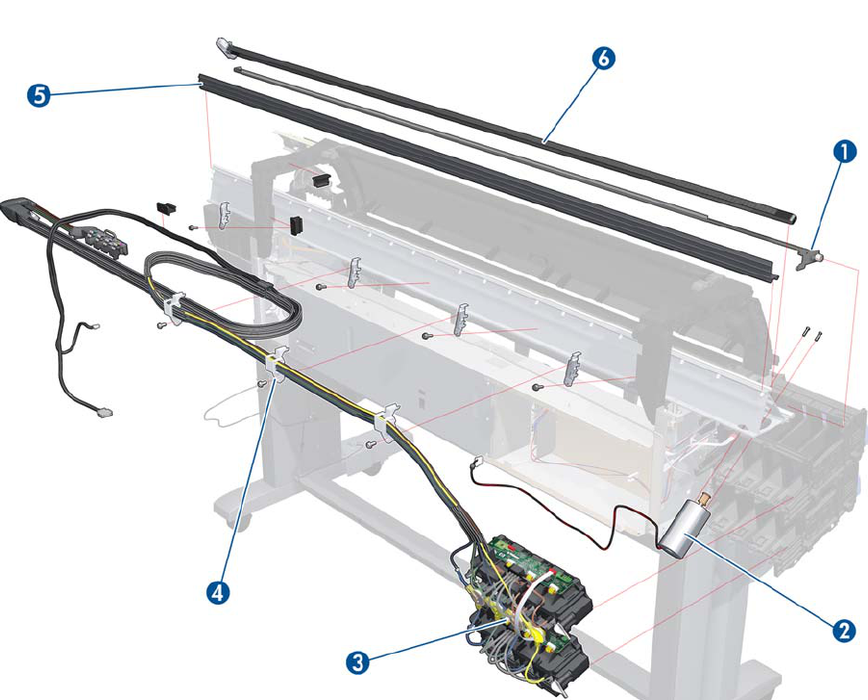 Ink supply tubes and trailing cable for the HP DesignJet T7100 42" Series (CQ105-67045) - New