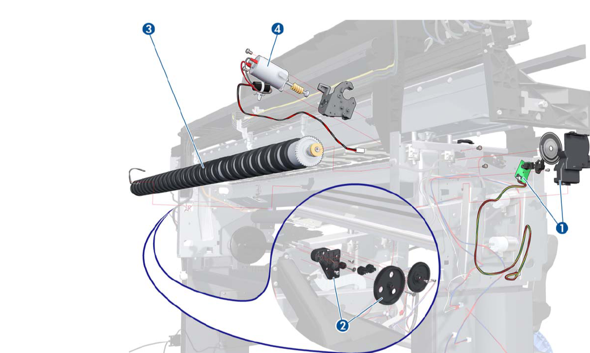 Media-Axis Motor for the HP DesignJet T7100, T7200 Printers (CQ105-67012) - NEW