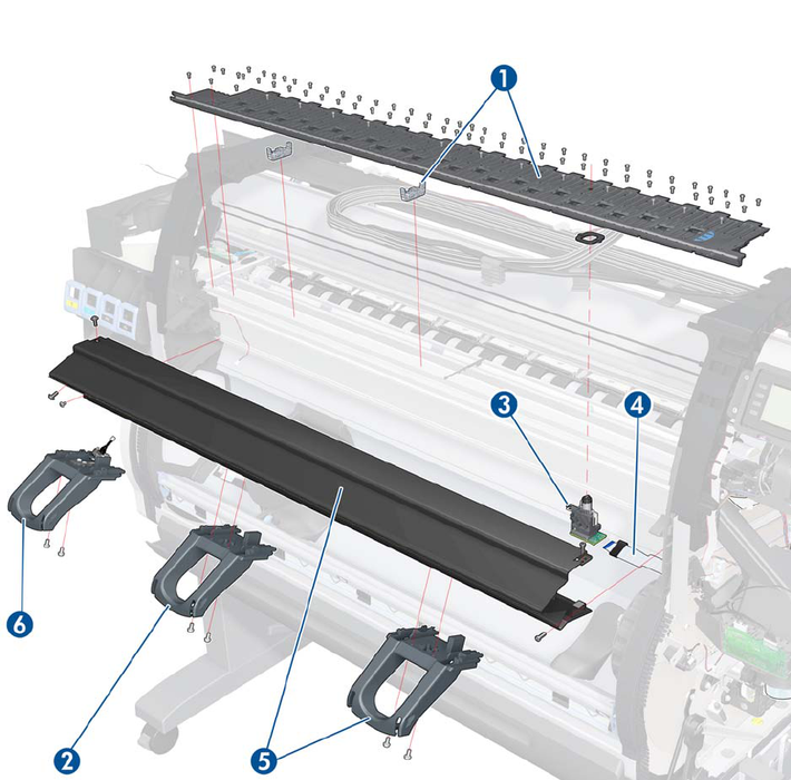 CQ105-67004 Deflector and stacker - For the DesignJet T7100/T7200 printer series