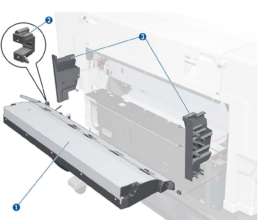 Right Side Cleanout Door Flange for the HP DesignJet T7100/T7200 Printers (CQ105-67031) - New