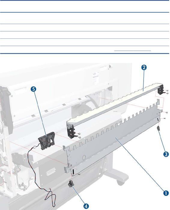 CQ105-67034 Left side slider - For the DesignJet T7100/T7200 printer series