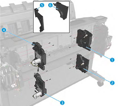 Bottom Rewinder Support - For the HP DesignJet T920, T1500, T2500, T1600dr, T2600dr Series (CR357-67034)
