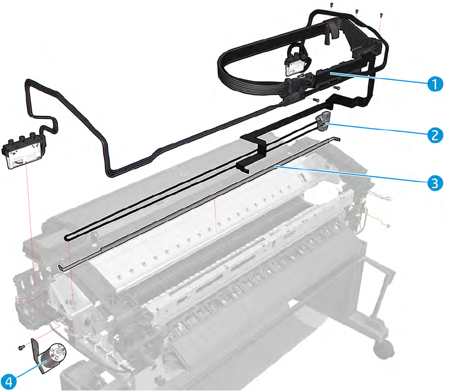Carriage belt - For the HP DesignJet T920 / T1500 / T1530 / T1600 / T2500 / T2600 / T3500 / T7200 Series (CR357-67021)