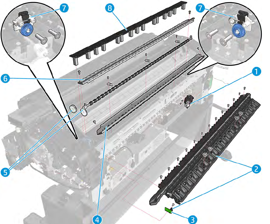 Second Starwheel Rail - For the HP DesignJet T920, T1500, T2500, T3500 Series (CR357-67016)