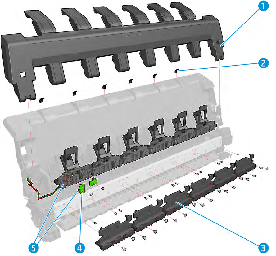 Stacker Hand Off Service Assembly - For the HP DesignJet T920, T930, T1500, T1530, T2500, T2530 Series (CR357-67041)