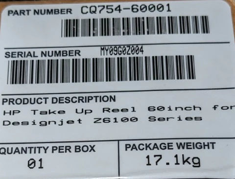 Take Up Reel - For the HP Designjet Z6100 60" Series (CQ754-60001) - New OEM
