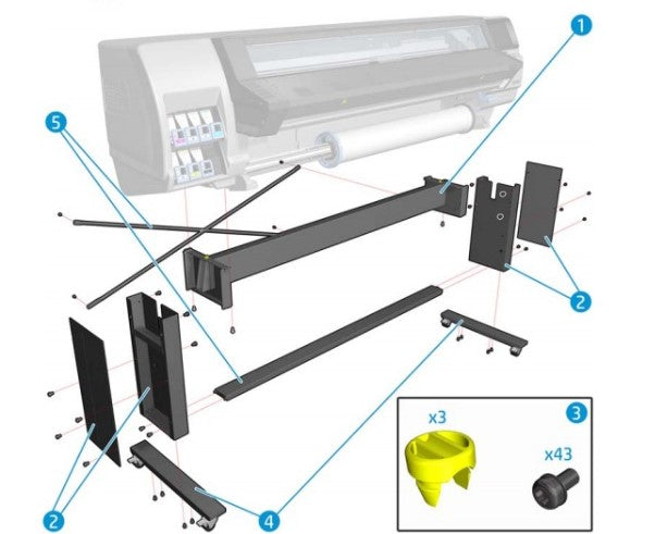 NEW LEGS ASSEMBLY 64 SERV B4H70-67088  for HP LATEX 360 - 330 (part number 2) www.wideimagesolutions.com Parts and Inks 198.99