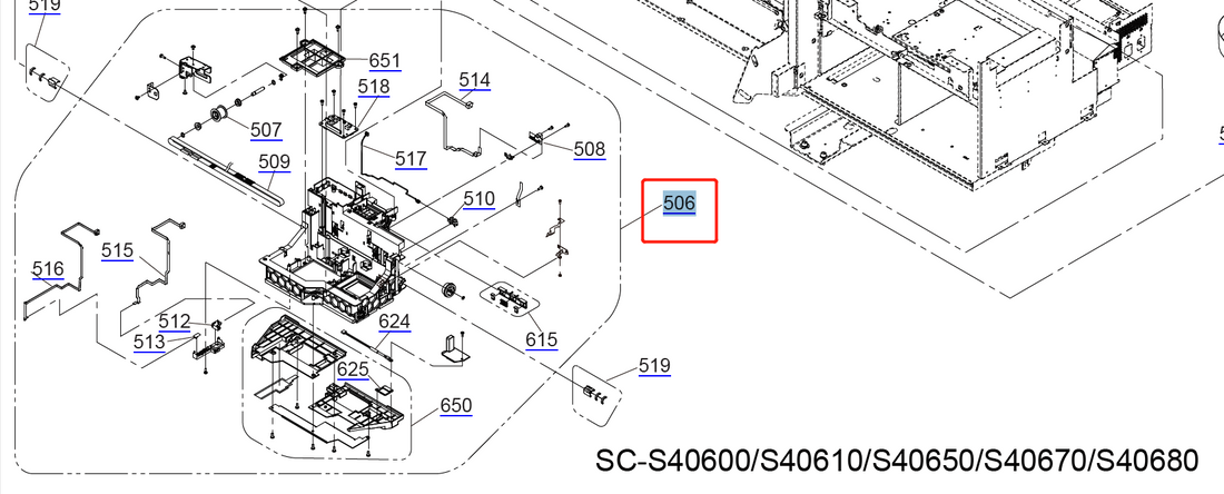 CARRIAGE ASSY for EPSON SureColor S40600 S40610 S40670 - 1725001