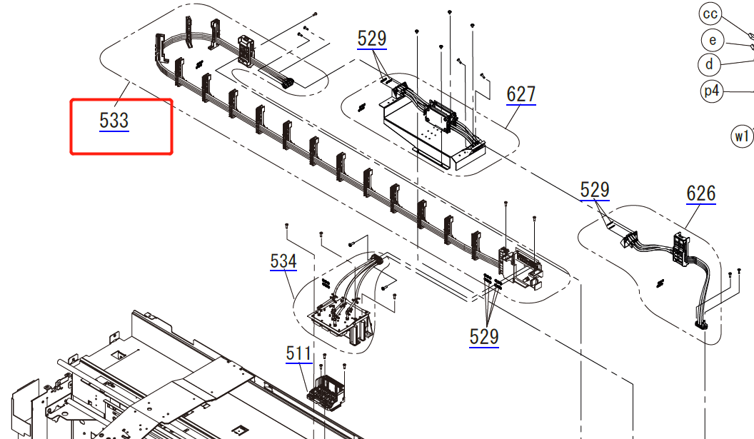 EPSON SC-S40600/S40610/S40650/S40670 Ink Tube A (Full side) - 1680686 / 1734979 / 1863426 / 1766905