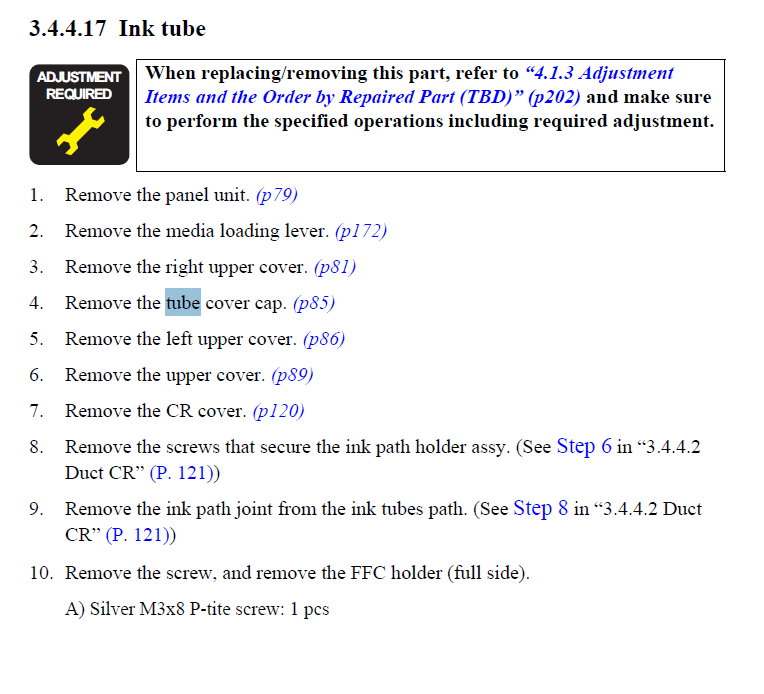 Ink Tube A (Full side) for EPSON SC-S40600/S40610/S40650/S40670 - 1680686 / 1734979 / 1863426 / 1766905