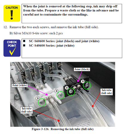 Ink Tube A (Full side) for EPSON SC-S40600/S40610/S40650/S40670 - 1680686 / 1734979 / 1863426 / 1766905
