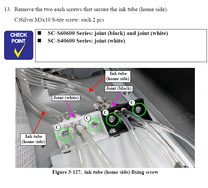 Ink Tube A (Full side) for EPSON SC-S40600/S40610/S40650/S40670 - 1680686 / 1734979 / 1863426 / 1766905