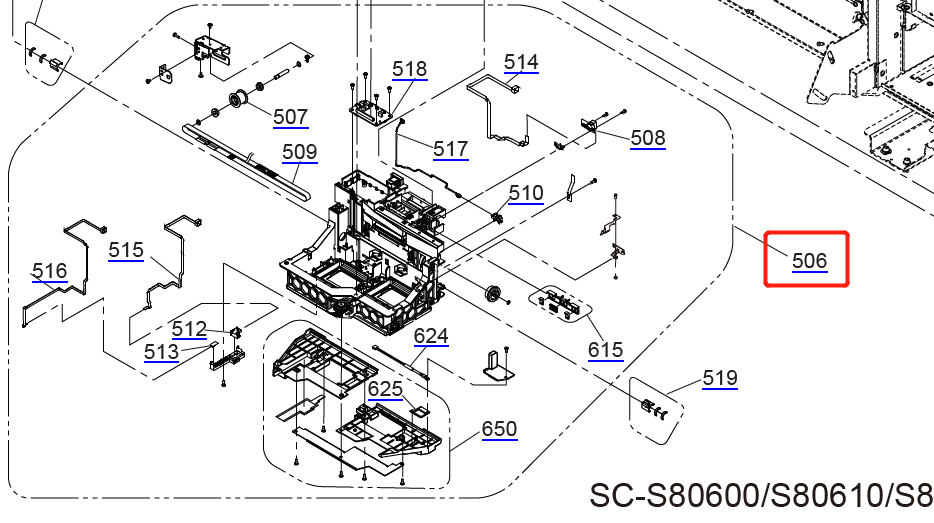 CARRIAGE ASSY for EPSON SureColor S60600 S60670 S80600 S80670 - 1725002