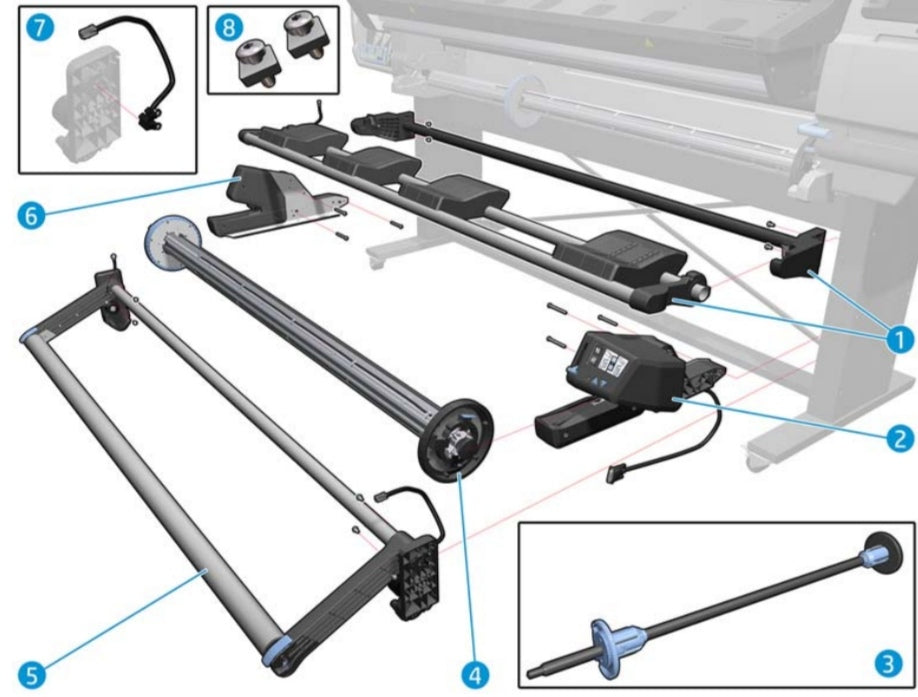HP LATEX 310 3&quot; SPINDLE B4H69-67026 NEW www.wideimagesolutions.com Parts and Inks 580.00
