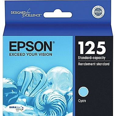 Epson 125 DURABrite Ultra Cyan Ink Cartridge for Stylus NX125, NX127, NX130, NX230, NX420, NX530, NX625 and WorkForce 320, 323, 325, 520 - T125220-S