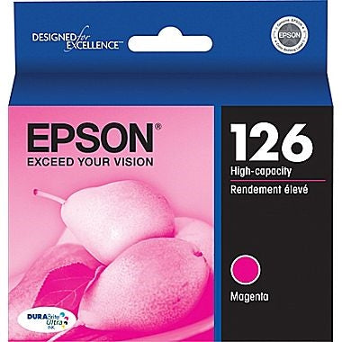 Epson 126 DURABrite Ultra High Capacity Magenta Ink Cartridge for WorkForce 60, 435, 520 545, 630, 633, 635, 645, 840, 845, WF-3520, WF-3540, WF-7010, WF-7510, WF-7520 and Stylus NX330, NX430 - T126320-S