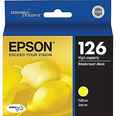 Epson 126 DuraBrite Ultra Ink High Capacity Yellow for Workforce 60, 435, 520, 545, 630, 633, 635, 645, 840, 845, WF-3520, WF-3540, WF-7010, WF-7510, WF-7520 - T126420