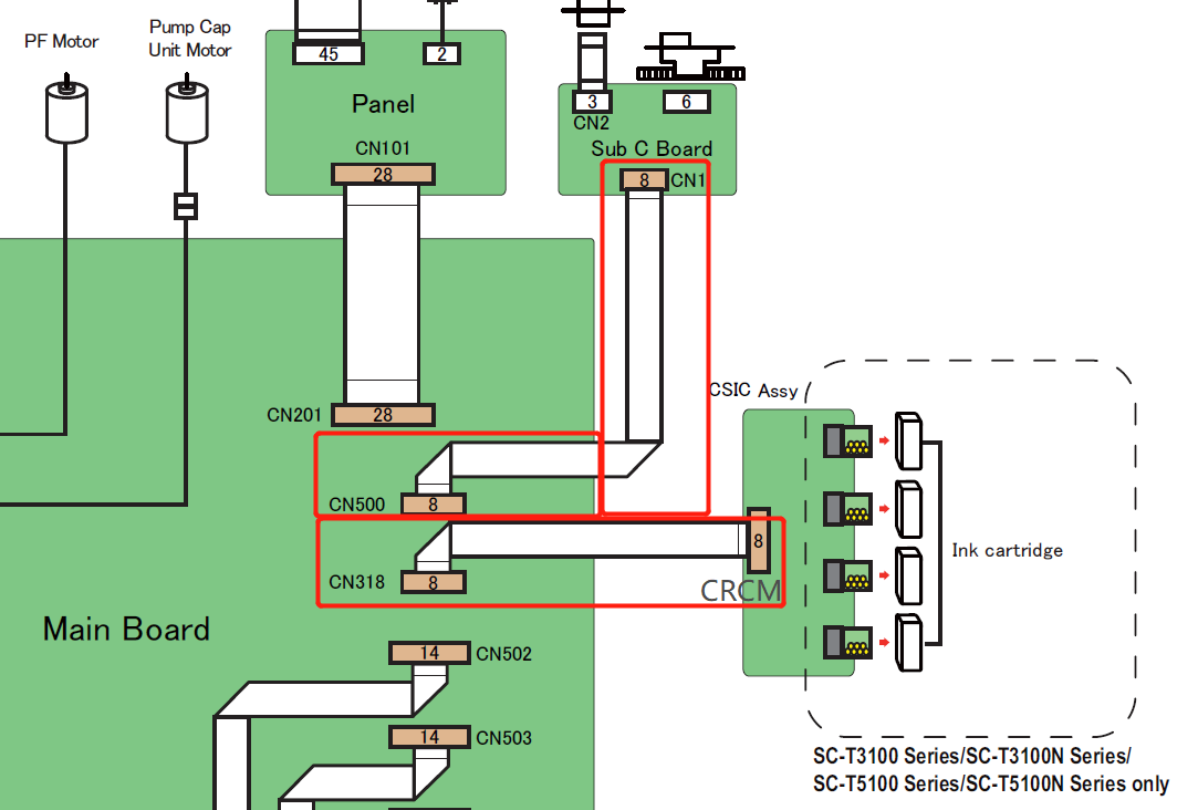 CR Cable FFC for EPSON F500 F501 T2100 T3100 T3100N T3100X T3100D T3170 - 2183767 + 2183768