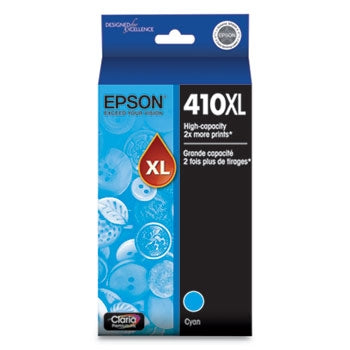 Epson 410XL Claria Premium High-Capacity Cyan Ink Cartridge for Expression XP-530, XP-630, XP-640, XP-830, XP-7100 - T410XL220-S