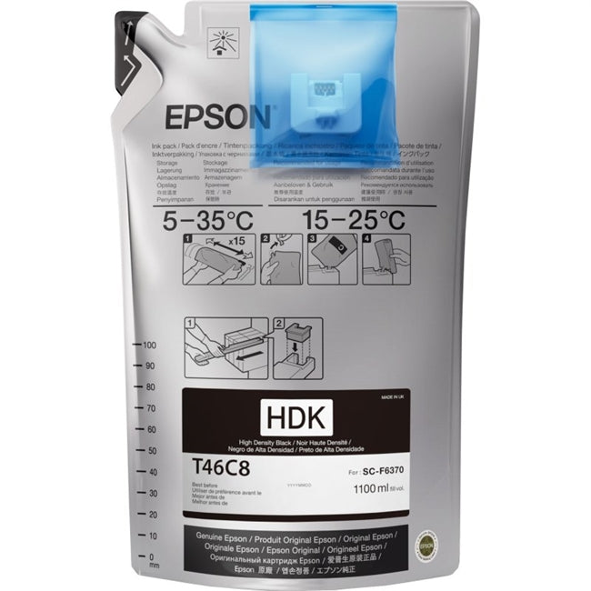 Epson UltraChrome DS HDK Black Ink 1.1 Liter for SureColor F6370, F9470, F9470H - T46C820-1