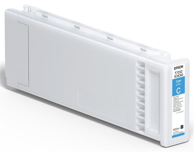 Epson UltraChrome DG Cyan Ink Cartridge 600ml for SureColor F2000, F2100 Printers - T72520N
