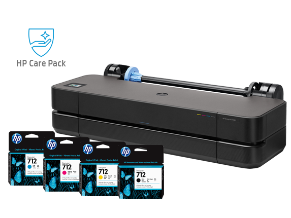 HP DesignJet T230 Large Format Wireless Plotter Printer - 24" (5HB07A), extra ink cartridges + 15% off 3 Yr Extended Warranty