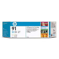 HP 91 775-ml Light Cyan DesignJet Pigment Ink Cartridge for DesignJet Z6100 - C9470A / Partially Used