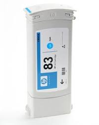 HP 83 680-ml Cyan DesignJet UV Ink Cartridge for HP DesignJet 5000, 5500 Plotters - C4941A Partially Used