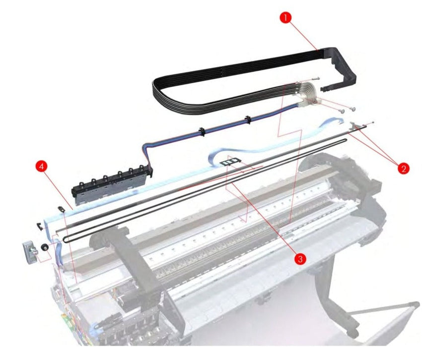 Ink Supply Tubes for the HP Designjet T1120, T610, T790 Printers (CK837-67014) - New