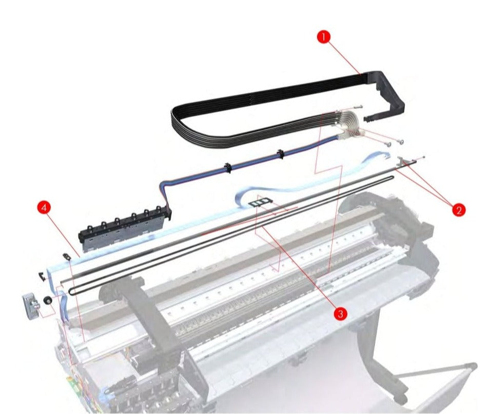 Carriage Belt for HP Designjet T1100, T610, Z2100, Z3100, Z3200 24&quot; Plotters (Q5669-60673) - New