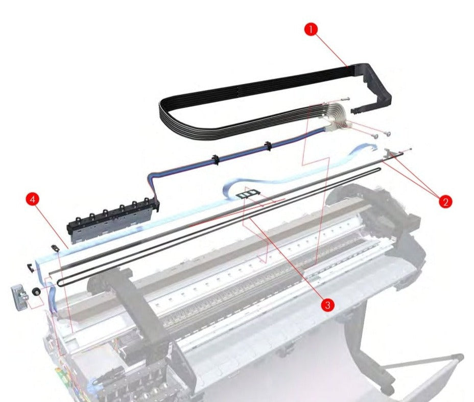 Ink Supply Tubes for the HP DesignJet T1120, T620 44-inch Series (CK839-67003) - New