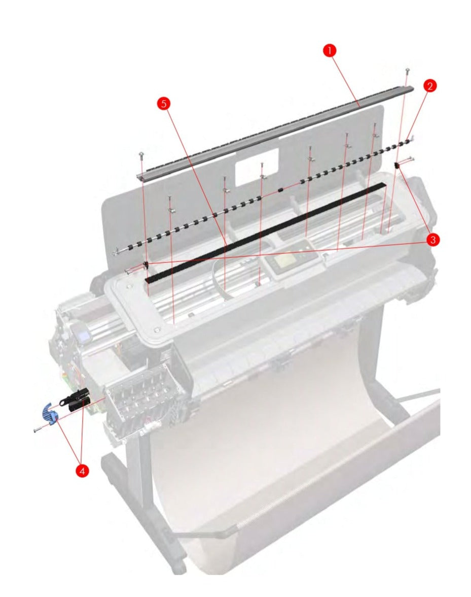 Starwheel assembly for the HP DesignJet T620, T790, T1100, T610, Z2600 24&quot; Plotters (Q6683-60196) - New