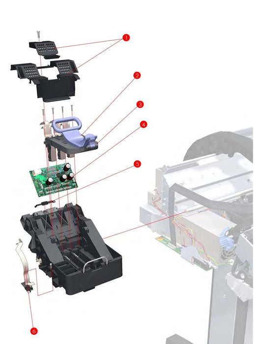 Carriage PCA Covers SV -  For the HP DesignJet T1100, T1300, T610, T790, T1120, T620 Plotters (CK837-67028)