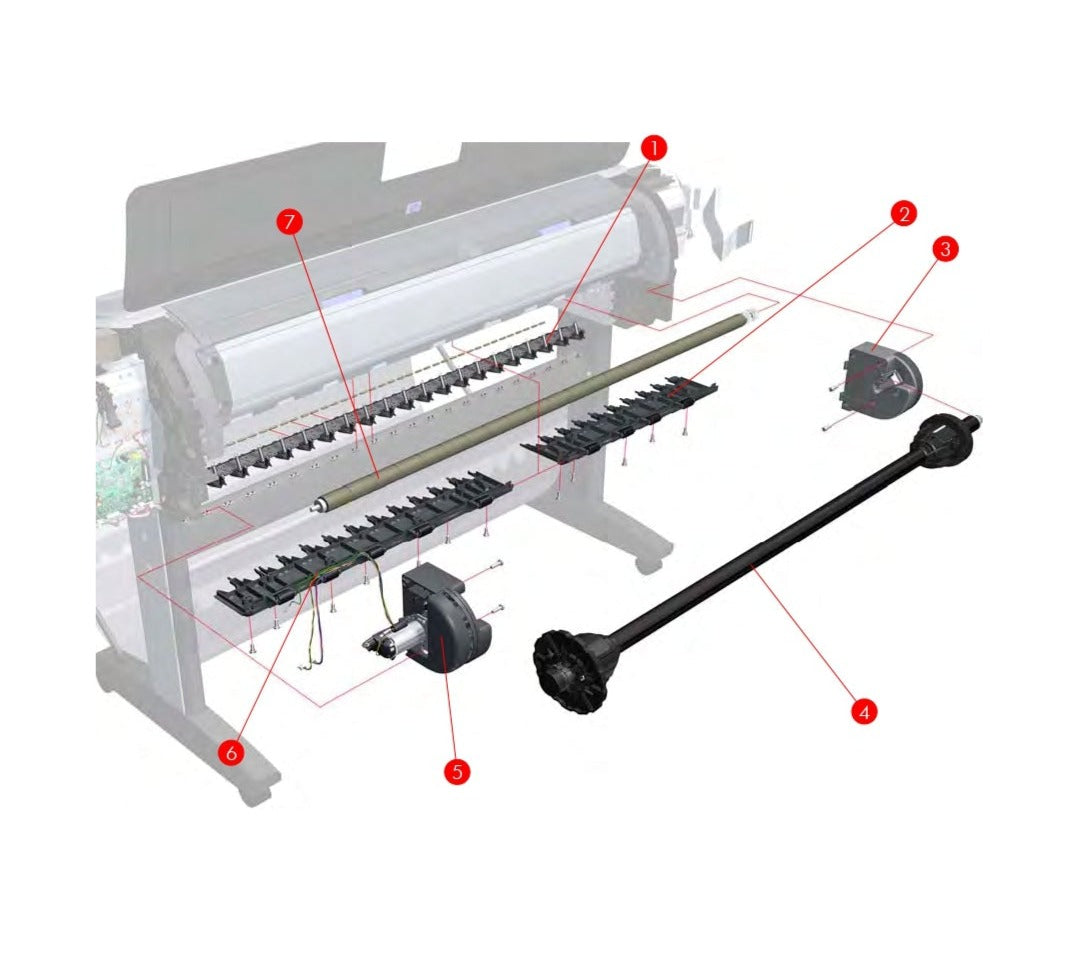 Left Spindle Holder for the HP DesignJet T1100, T610 Series (Q6687-60082)