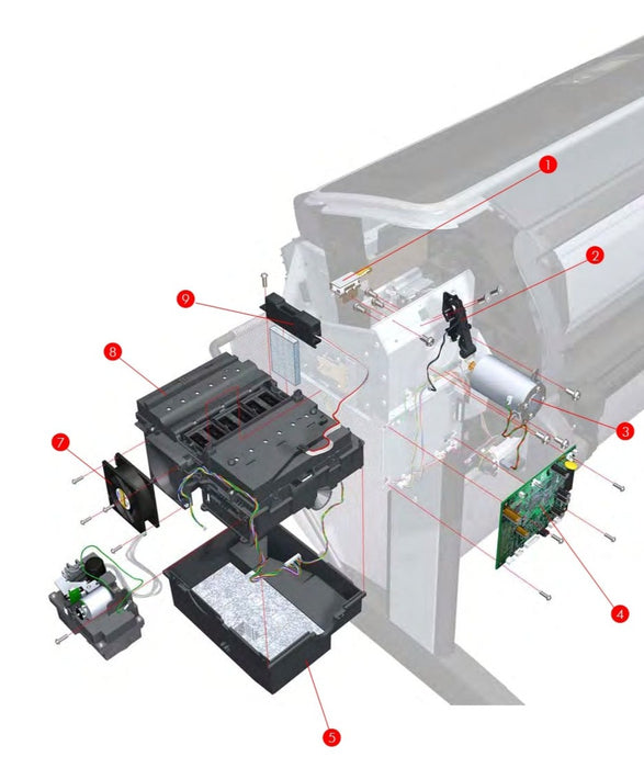 Spittoon service station (right side) - For HP DesignJet Z2100, Z5200, Z3100, Z3200, T1100, T610, T770 Series (Q5669-60667) - Refurbished