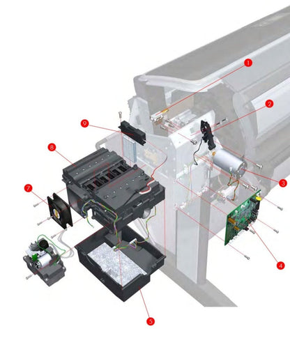 Carriage (scan-axis) Motor Assembly for the HP DesignJet T610, T1100, T1120, T620, Z2100, Z3100, Z3200 Plotters (Q5669-60674) - New