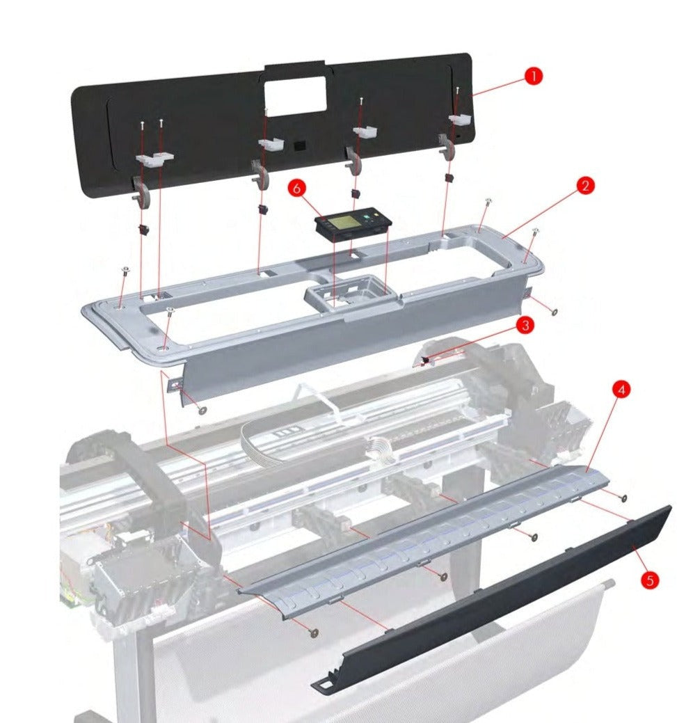 Front Panel for the HP Designjet T770, T620, T1120 Printers (CK837-67006, CH538-67032) - Refurbished