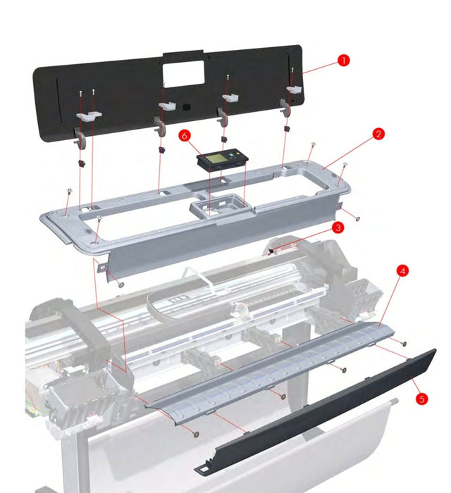 Front Panel Window Cover for the HP Designjet T770, T610 44-inch Plotters (Q6712-60001)