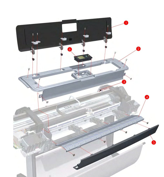 Top Cover Assembly for the HP DesignJet T1100/T610 24-inch Series (Q6683-60198)