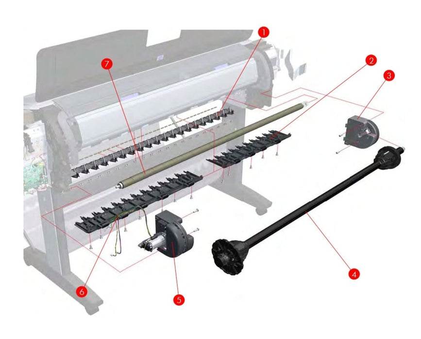 Right Side Spindle Holder for the HP Designjet T1100, T1100ps, T610 Series (Q6683-67009)