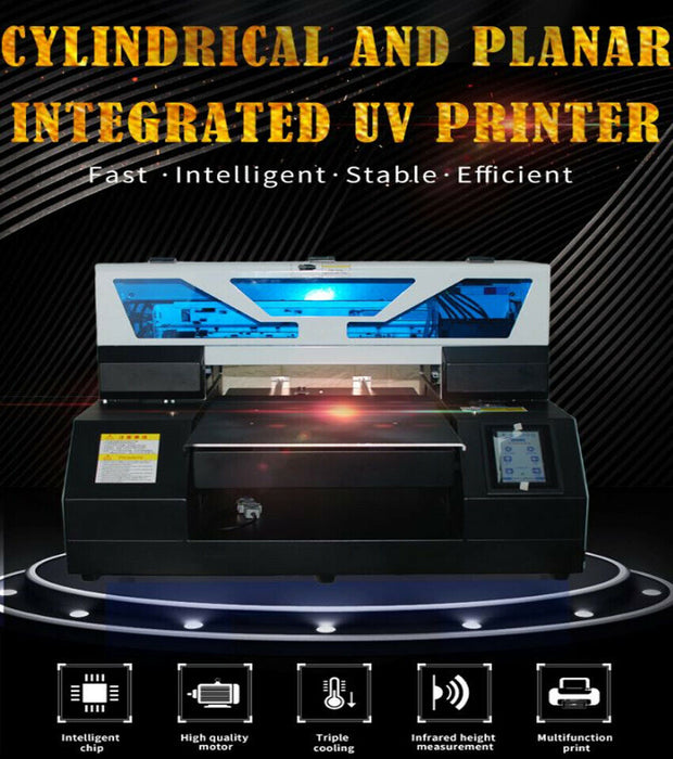 A4 /A3 UV DTG Automatic Flatbed UV Printers Print For T-shirt Phone Case Wood