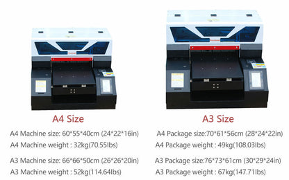 A4 /A3 UV DTG Automatic Flatbed UV Printers Print For T-shirt Phone Case Wood