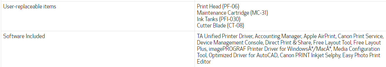 Canon imagePROGRAF TA-30 36&quot; Large Format Printer with Stand